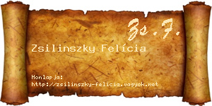 Zsilinszky Felícia névjegykártya