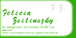felicia zsilinszky business card
